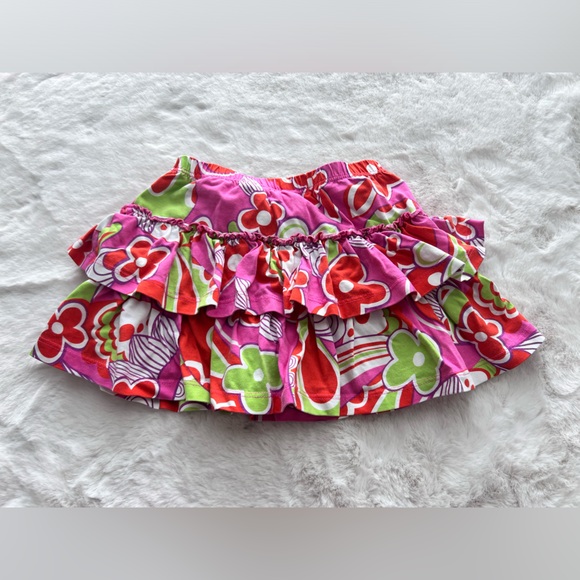 Hanna Anderson Floral Pattern Two Tiered Ruffle Skorts Size - Picture 2 of 8